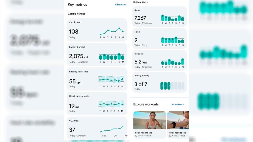 Las métricas objetivos sugeridas por Fitbit