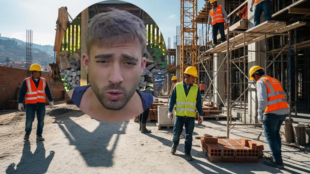 Montaje de Rafael Cubero con trabajadores de la construcción en una imagen creada con IA.