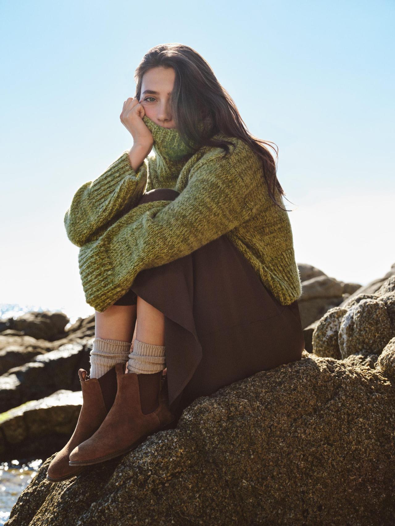 Jersey verde de la colección de invierno de la firma