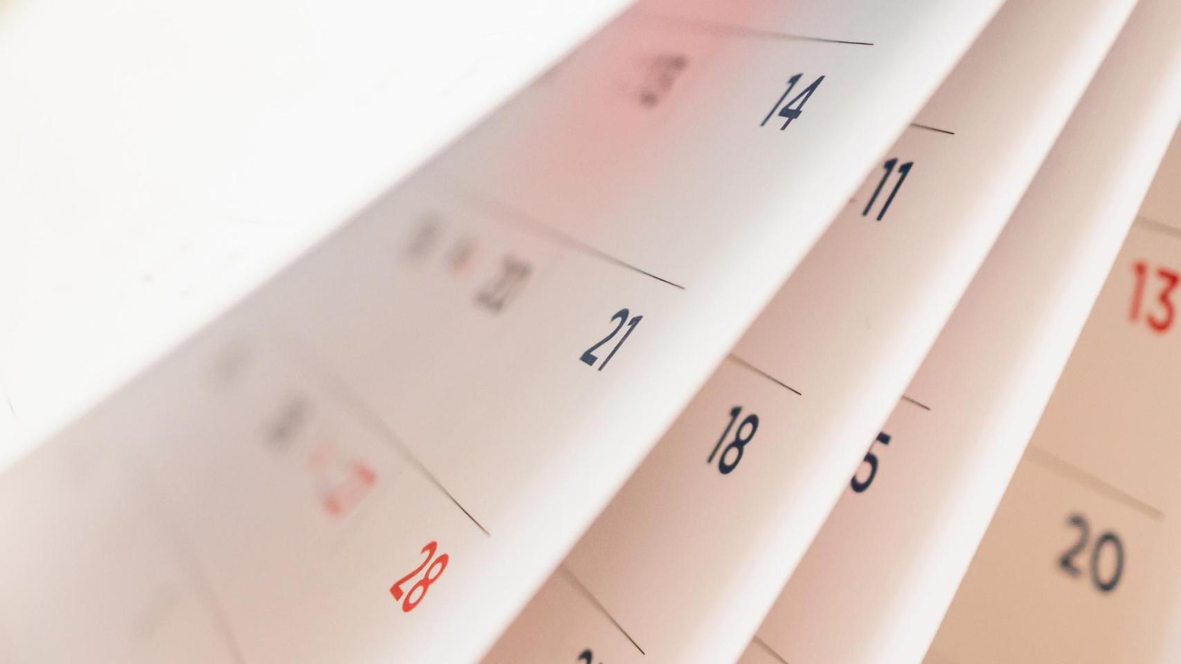 Imagen de un calendario.