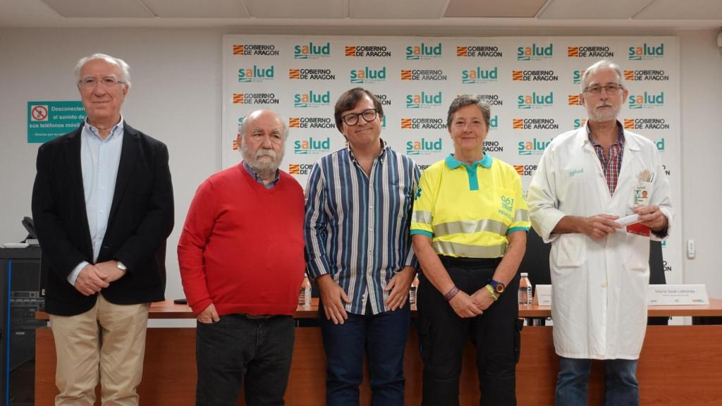 La Asociación Ictus de Aragón (AIDA), los hospitales Clínico y Miguel Servet, la Sociedad Aragonesa de Neurología, y representantes de Atención Primaria y el 061 Aragón, unidos por el Día Mundial del Ictus