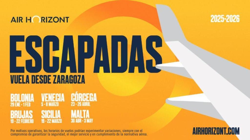 Cartel de las escapadas desde Zaragoza.