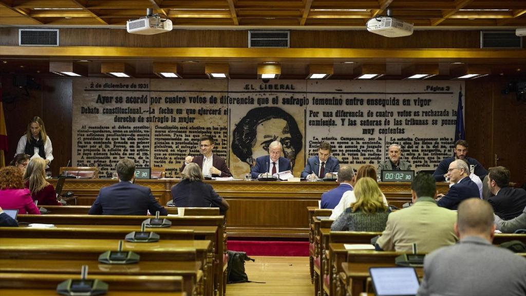 Imagen de la comparecencia del presidente de RTVE en la Comisión Mixta de Control Parlamentario de la Corporación y sus Sociedades en el Senado.