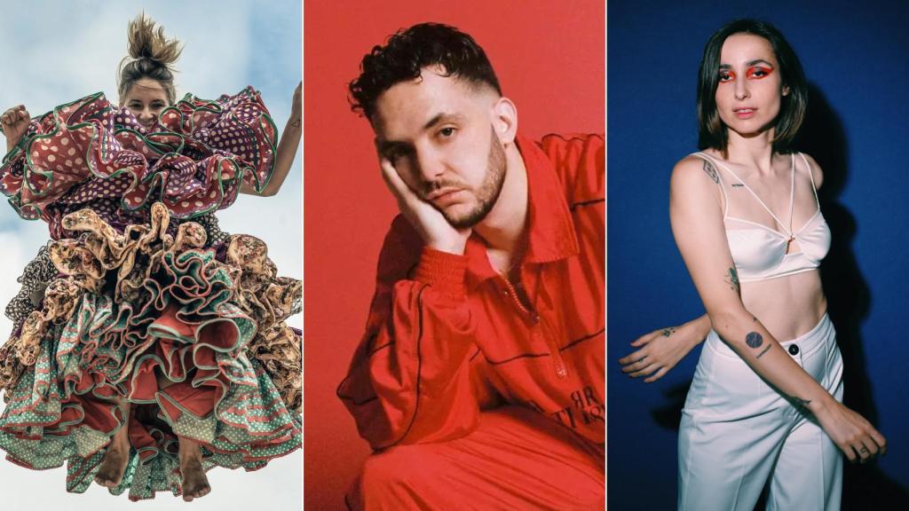 Rocío Márquez (© Pilar Lozano / Plástico Cruel), C Tangana (© Sony Music) y Zahara (© cedida por Zahara a los editores de 'Vanguardia, jaleo y duende')