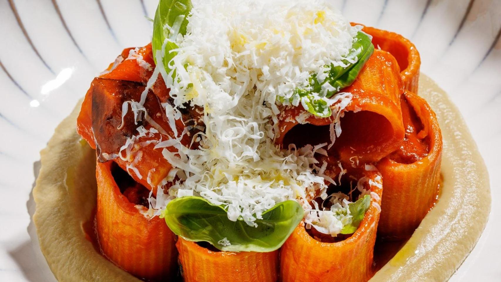 Uno de los platos de pasta que sirven en Giano, Roma.