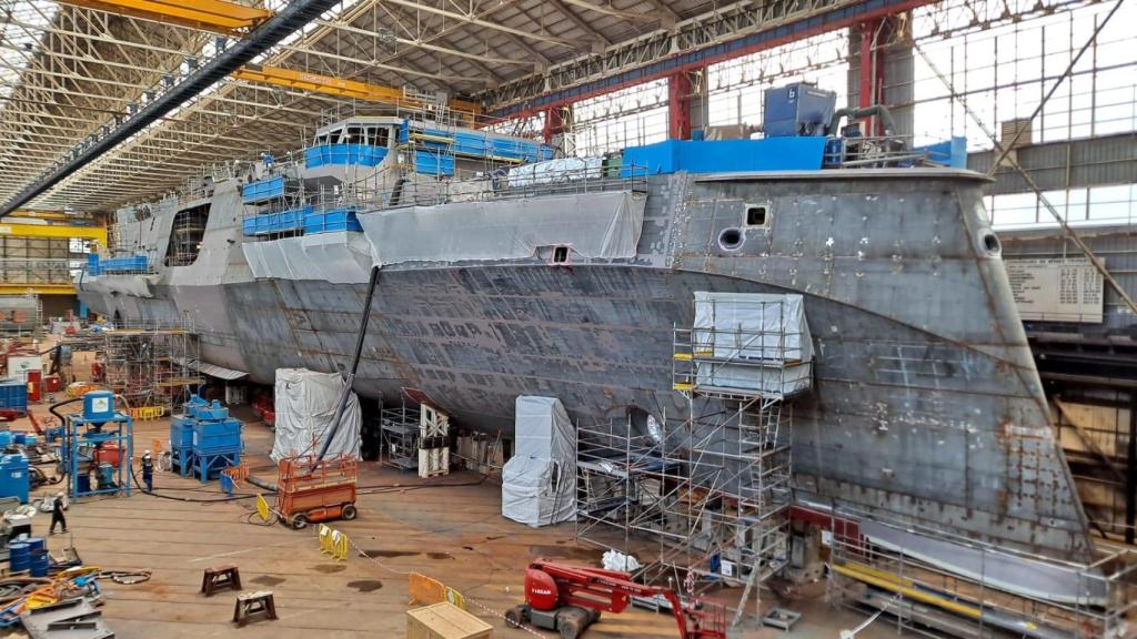 Construcción de una fragata FDI en las instalaciones de Naval Group en Lorient