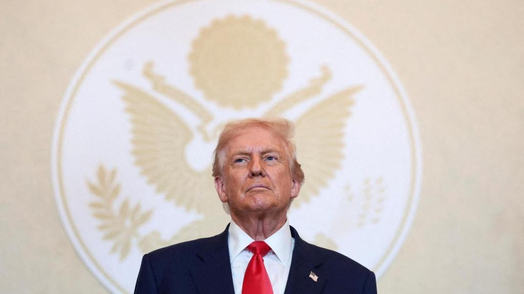 El presidente de Estados Unidos, Donald Trump, durante su visita de este martes a Tokio