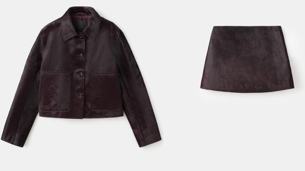 Chaqueta y falda piel y pelo.