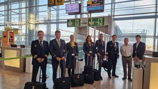 La foto de familia en la presentación este martes de la nueva conexión aérea con Alicante.