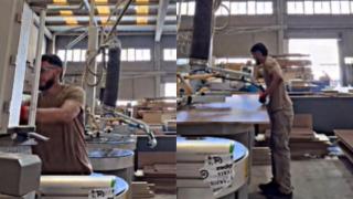 Montaje del hombre trabajando.