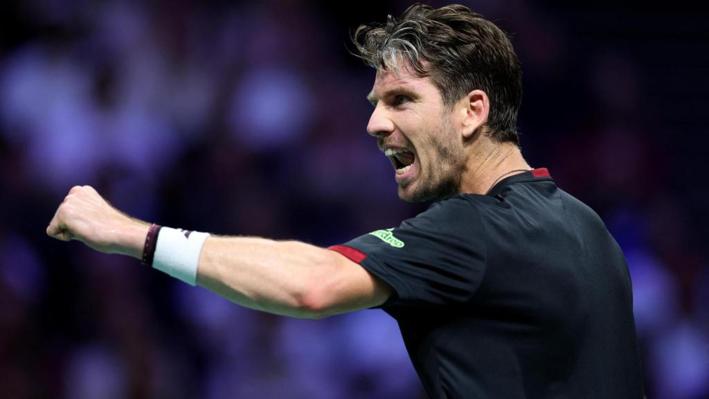 Norrie celebra su victoria contra Alcaraz.