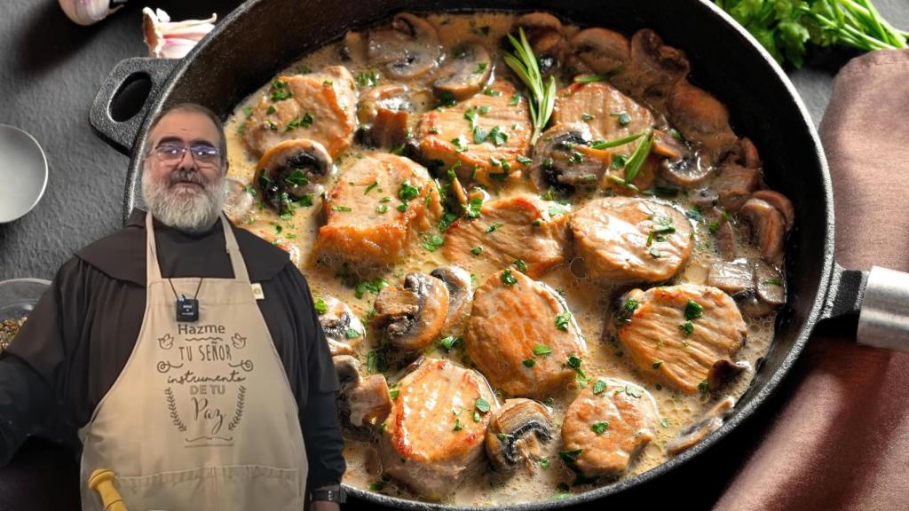 Fray Ángel, el fraile cocinero, en un montaje de El Español