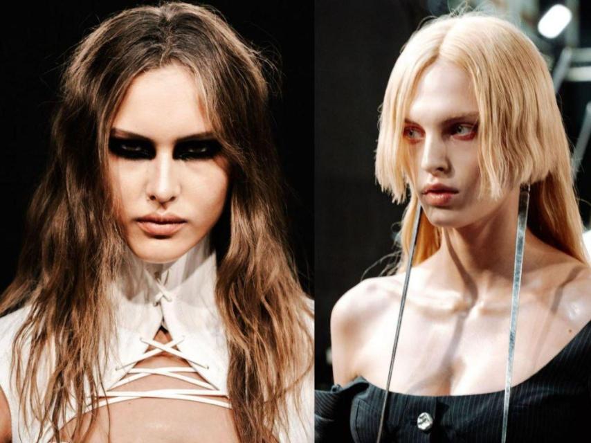 Dos maquillajes de pasarela.