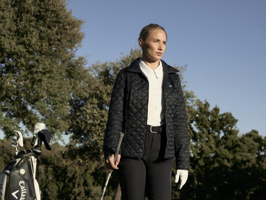 Chaqueta acolchada de rombos.