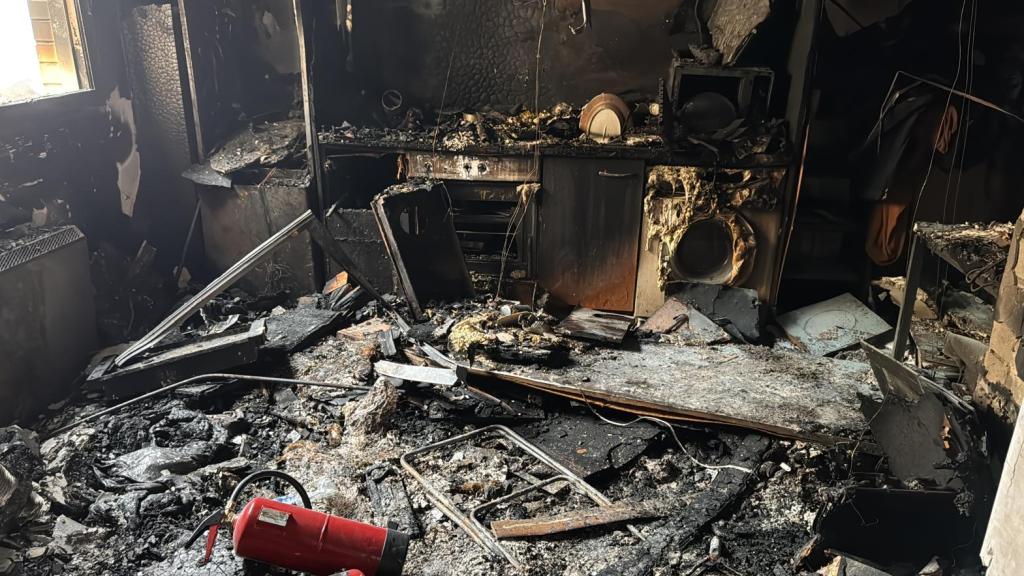 La vivienda en la que se originó el fuego.