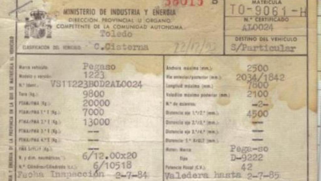 Documentación del vehículo.