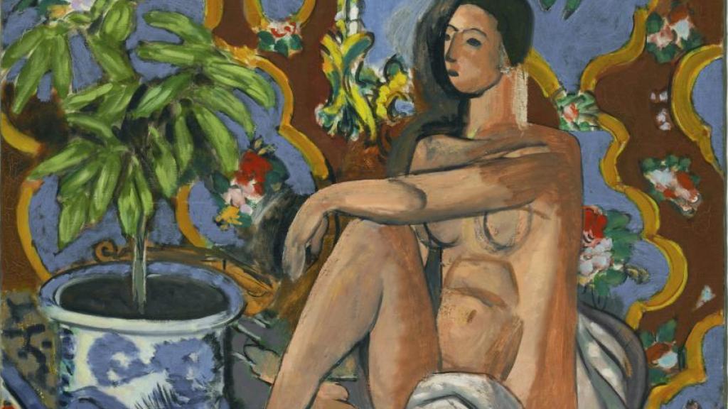 Henri Matisse, Figura decorativa sobre fondo ornamental, invierno de 1925-1926. © Succession H. Matisse/ VEGAP/ 2025. Fotografía: © Centre Pompidou, MNAM-CCI/Philippe Migeat/Dist. Grand Palais