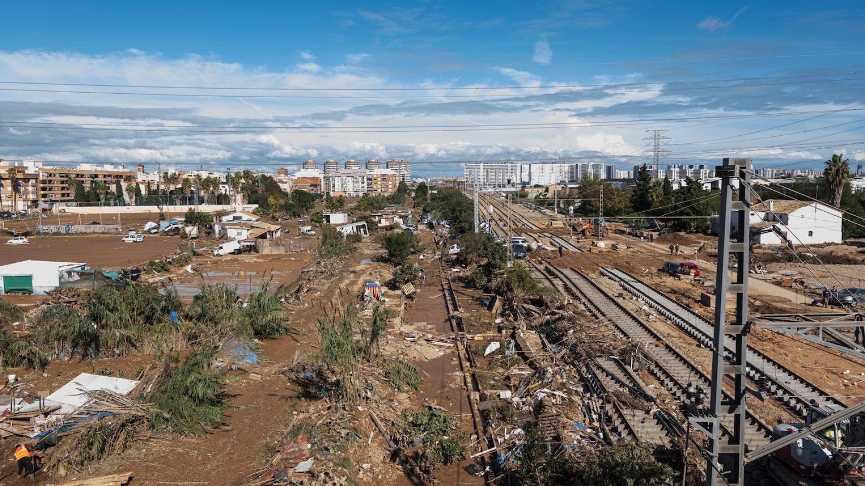 Vista de Alfafar tras el paso de la dana.