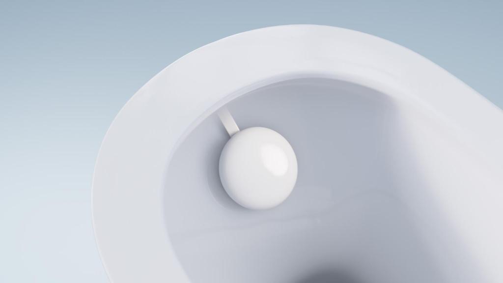 Dispositivo colocado en el váter.