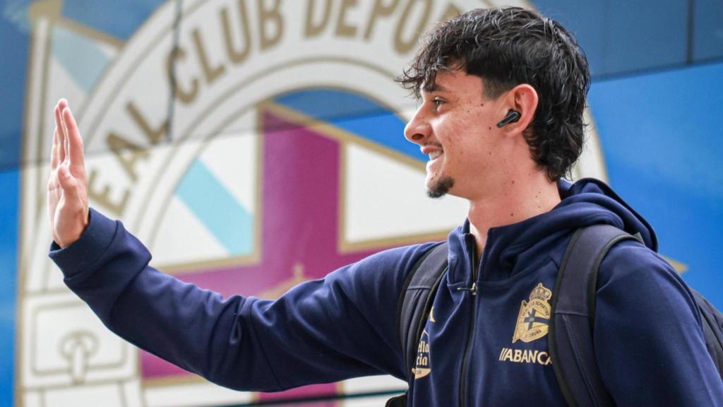 Patiño, a su llegada a un partido del Deportivo.