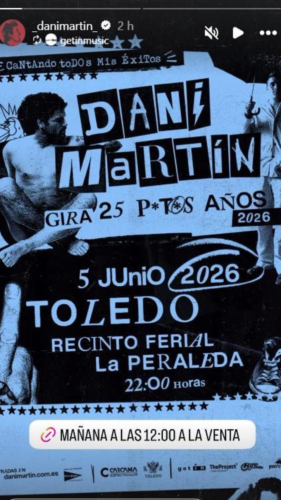 Captura de la 'storie' compartida por Dani Martín en su cuenta de Instagram.