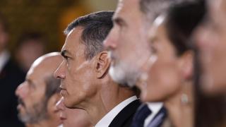 Pedro Sánchez en el funeral de Estado. EFE/ Ballesteros