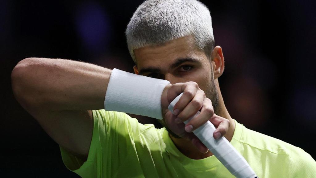 Alcaraz, durante el partido ante Norrie.