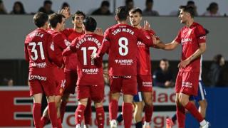 Celebración del gol del Real Zaragoza.