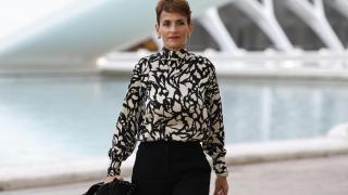 La presidenta del Gobierno de Navarra, María Chivite, este miércoles en Valencia.