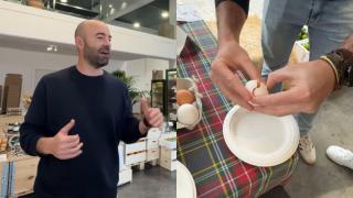 Imagen de Jorge y de un huevo.