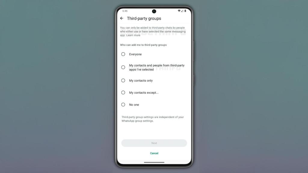El control granular de privacidad para los chats de terceros de WhatsApp