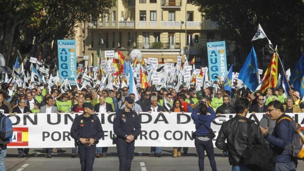 La AUGC, en una manifestación en Madrid.