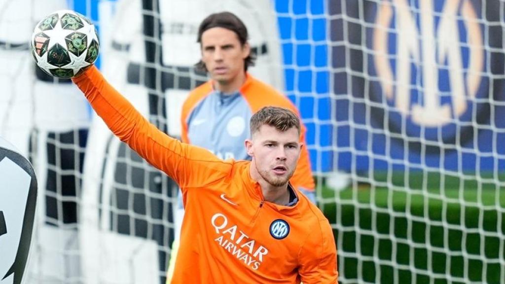 Josep Martínez, en un entrenamiento con el Inter de Milán