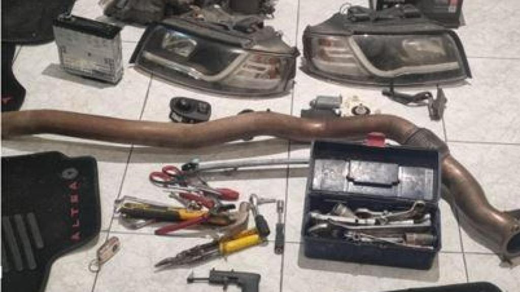 Los objetos sustraídos en un desguace de Cigales