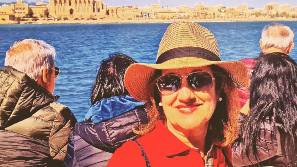 Pili en uno de sus viajes del Imserso.