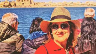 Pili en uno de sus viajes del Imserso.