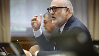 El senador de Junts Eduard Pujol este jueves en la 'comisión Koldo'.