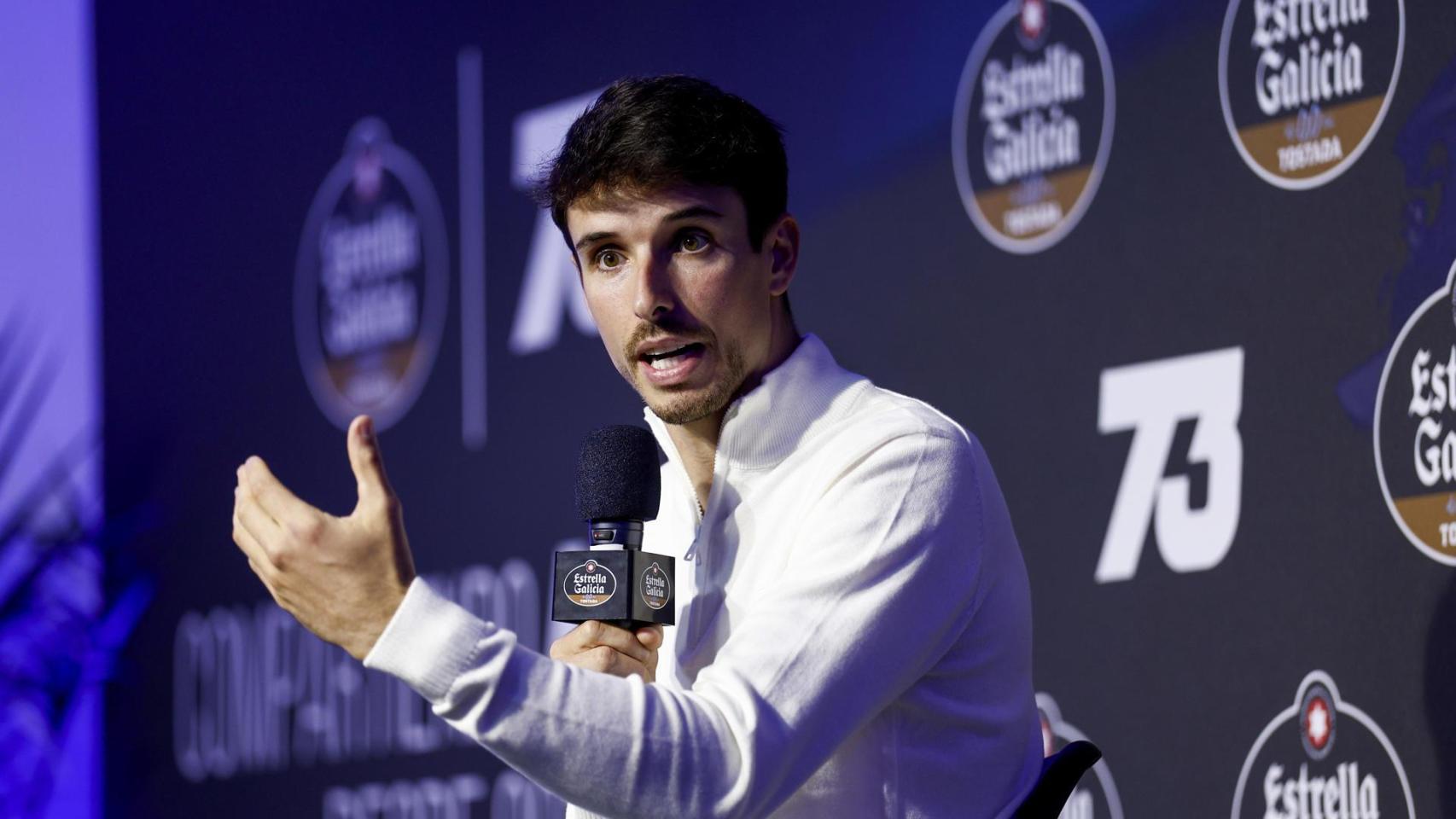 Álex Márquez, durante la conferencia de prensa organizada por Estrella Galicia 0,0 en Madrid,