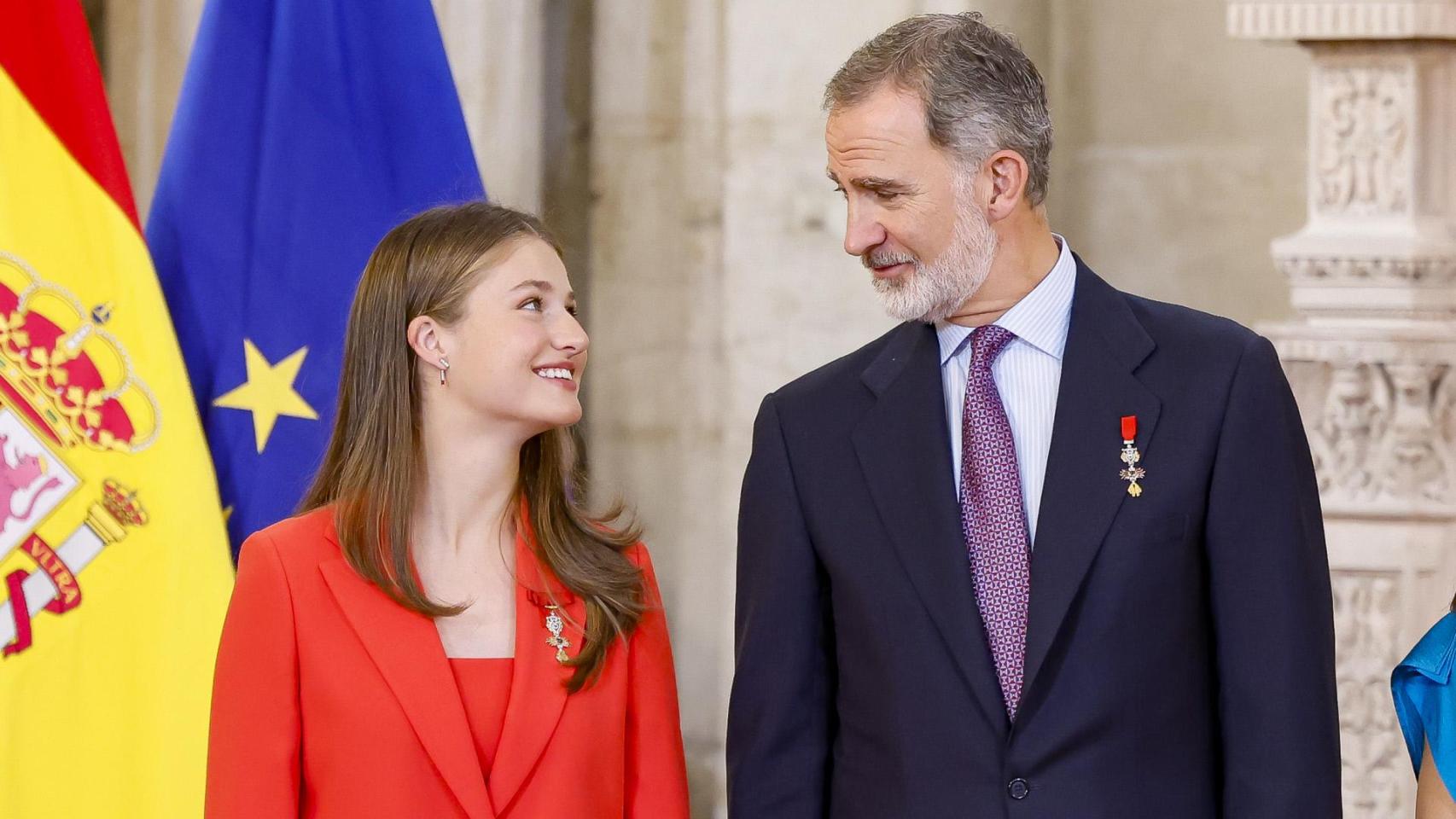 Felipe VI y Leonor, en junio de 2024 en el décimo aniversario de la proclamación del Rey.
