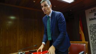 El presidente del Gobierno, Pedro Sánchez, este jueves en el Senado.