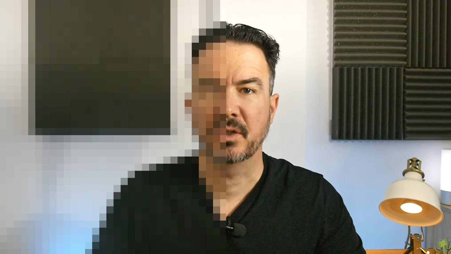 Fotomontaje de un vídeo de YouTube a baja resolución y a alta resolución