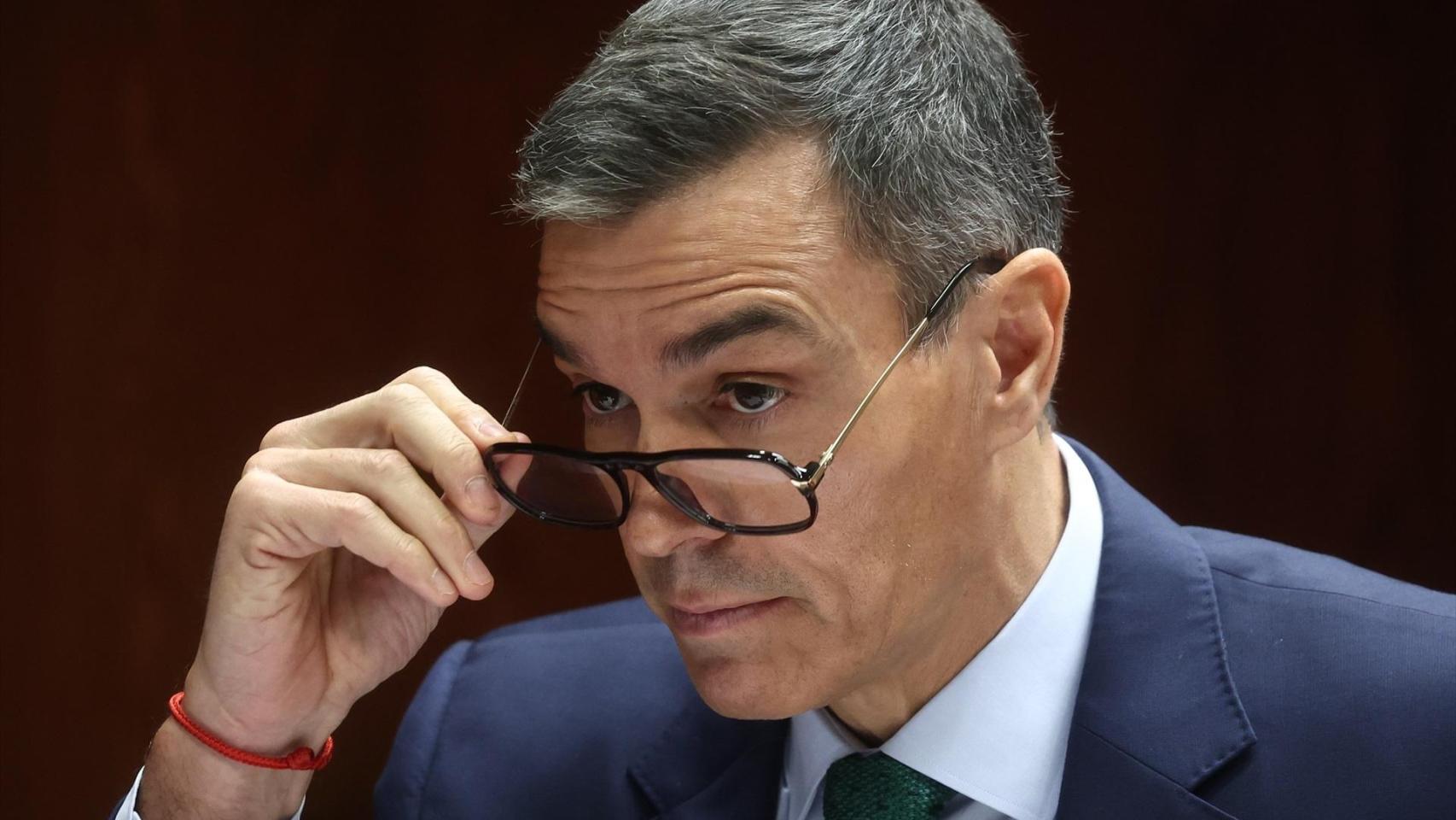 Pedro Sánchez, presidente del Gobierno, este jueves en la 'comisión Koldo' del Senado.