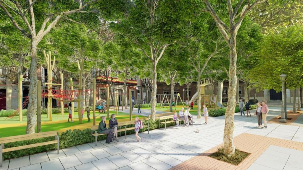 Recreación de la futura plaza de Chamberí.