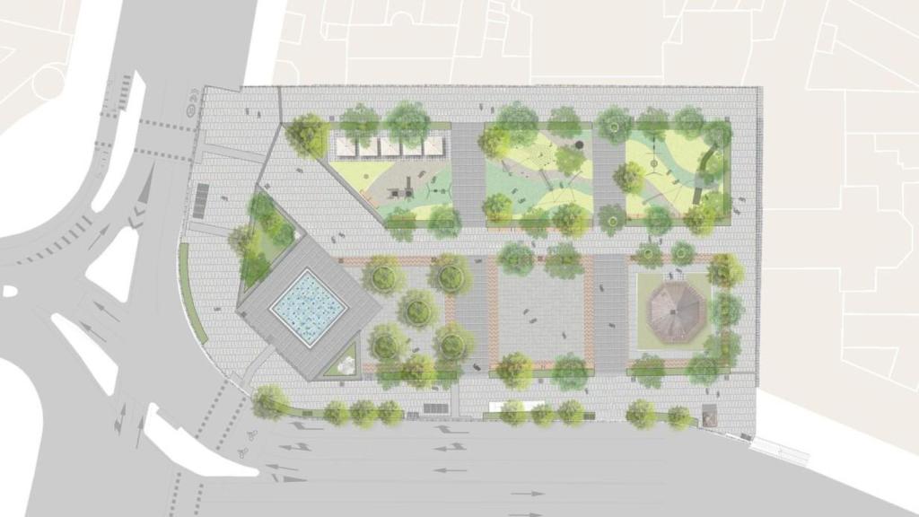 Plano del resultado final de la Plaza de Chamberí.