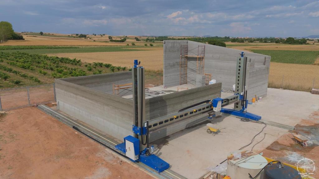Imagen desde el cielo de la primera nave 3D creada en Lerma (Burgos)