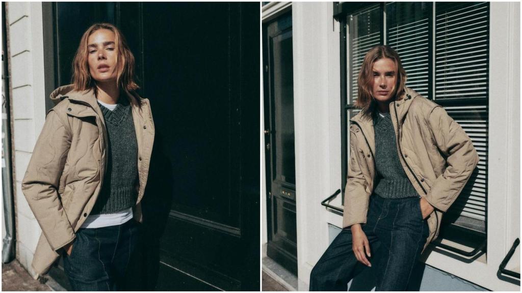 Chaqueta acolchada con capucha de Zara. Ref: 8372/282/704