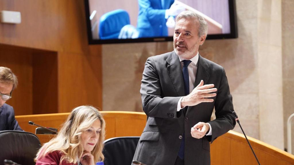 El presidente de Aragón, Jorge Azcón, este viernes en las Cortes.