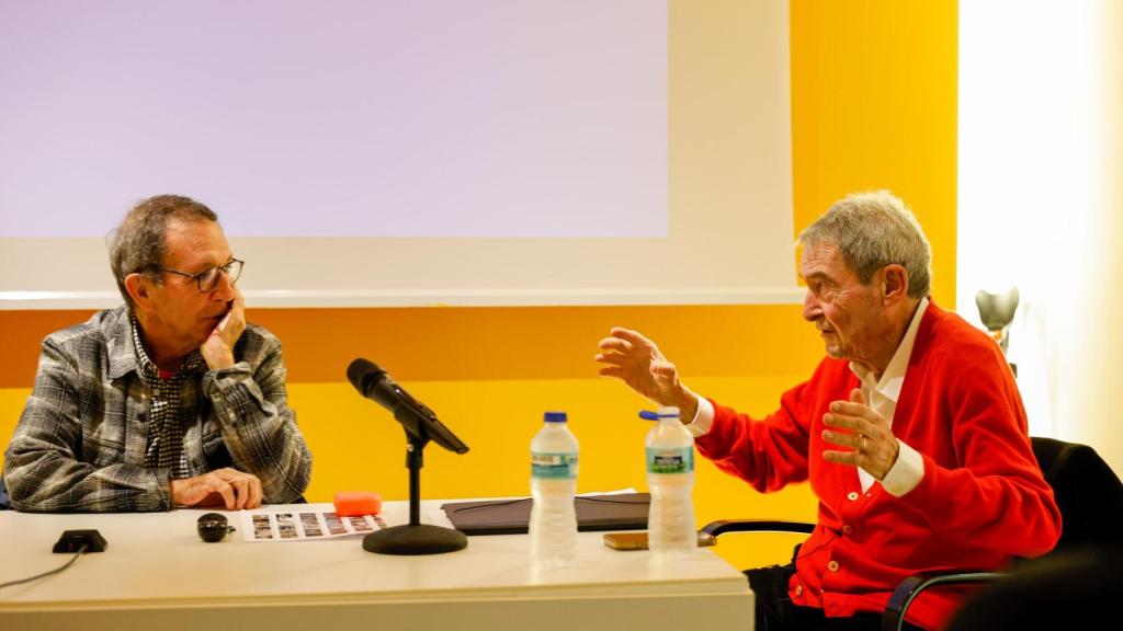 Elías Torres y José Antonio Martínez Lapeña, juntos en el Colegio de Arquitectos de Toledo este jueves.