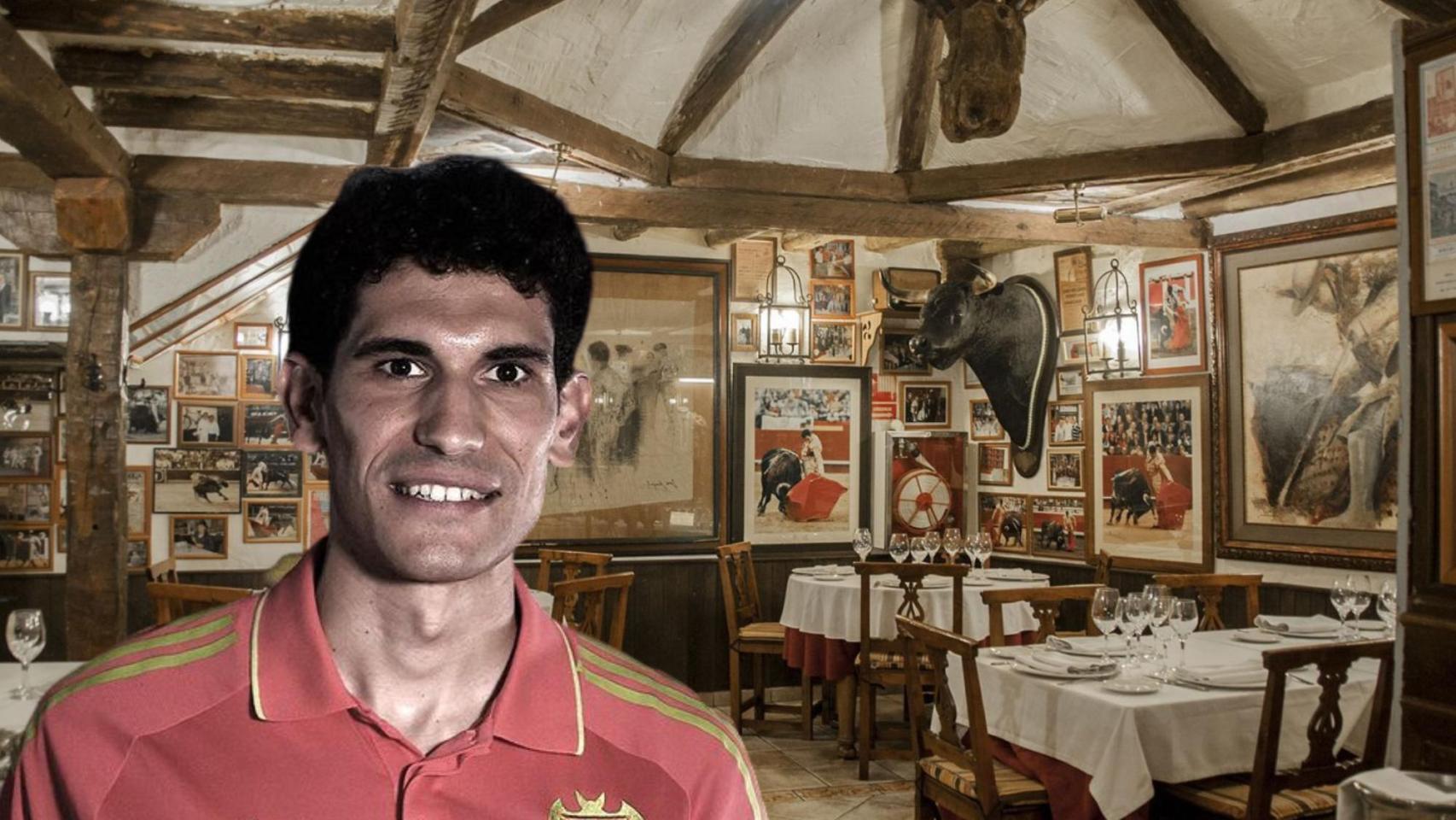 Montaje de una foto de Jesús Vallejo y el restaurante.