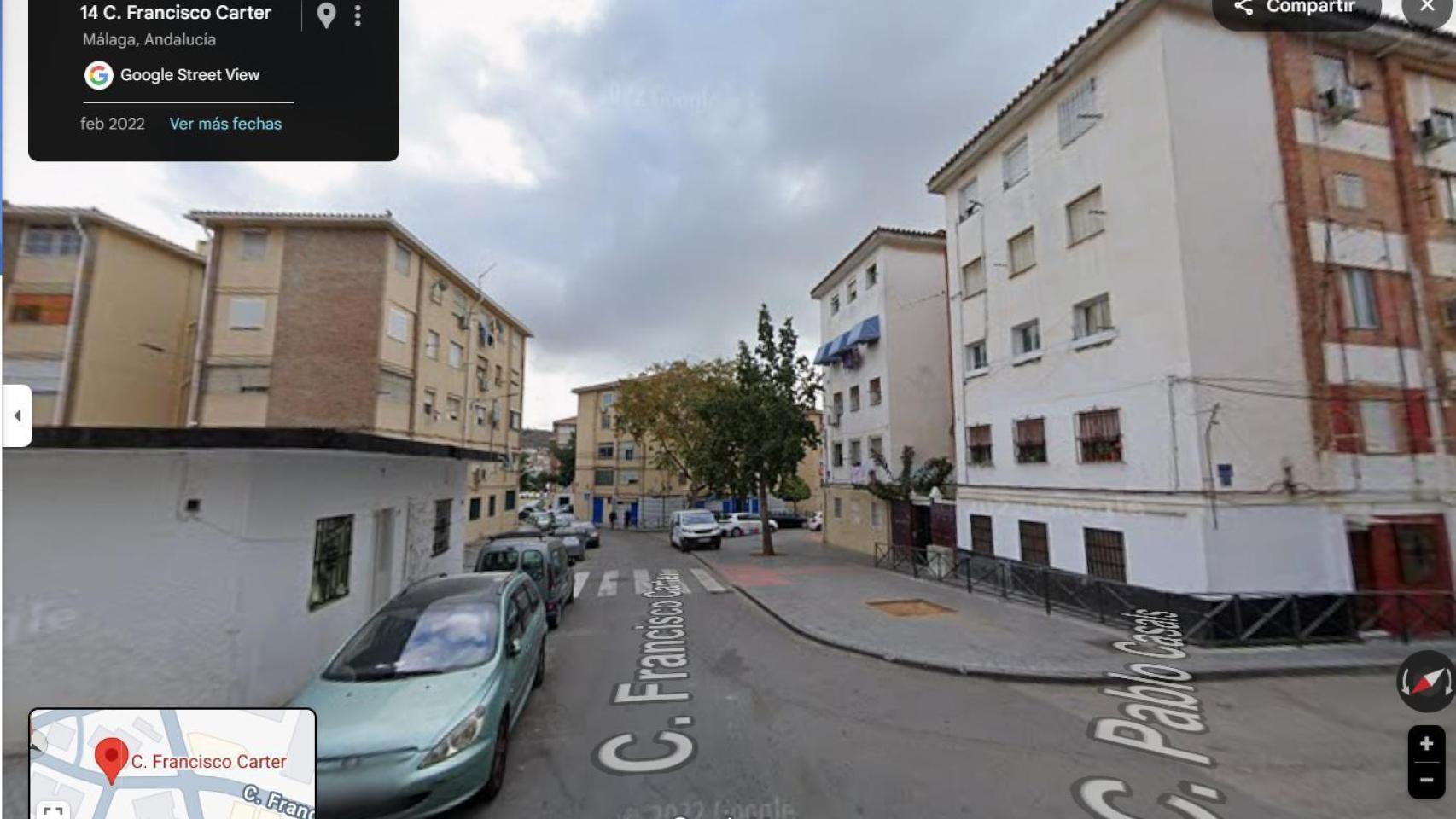 La calle en la que se produjo el suceso en Málaga.